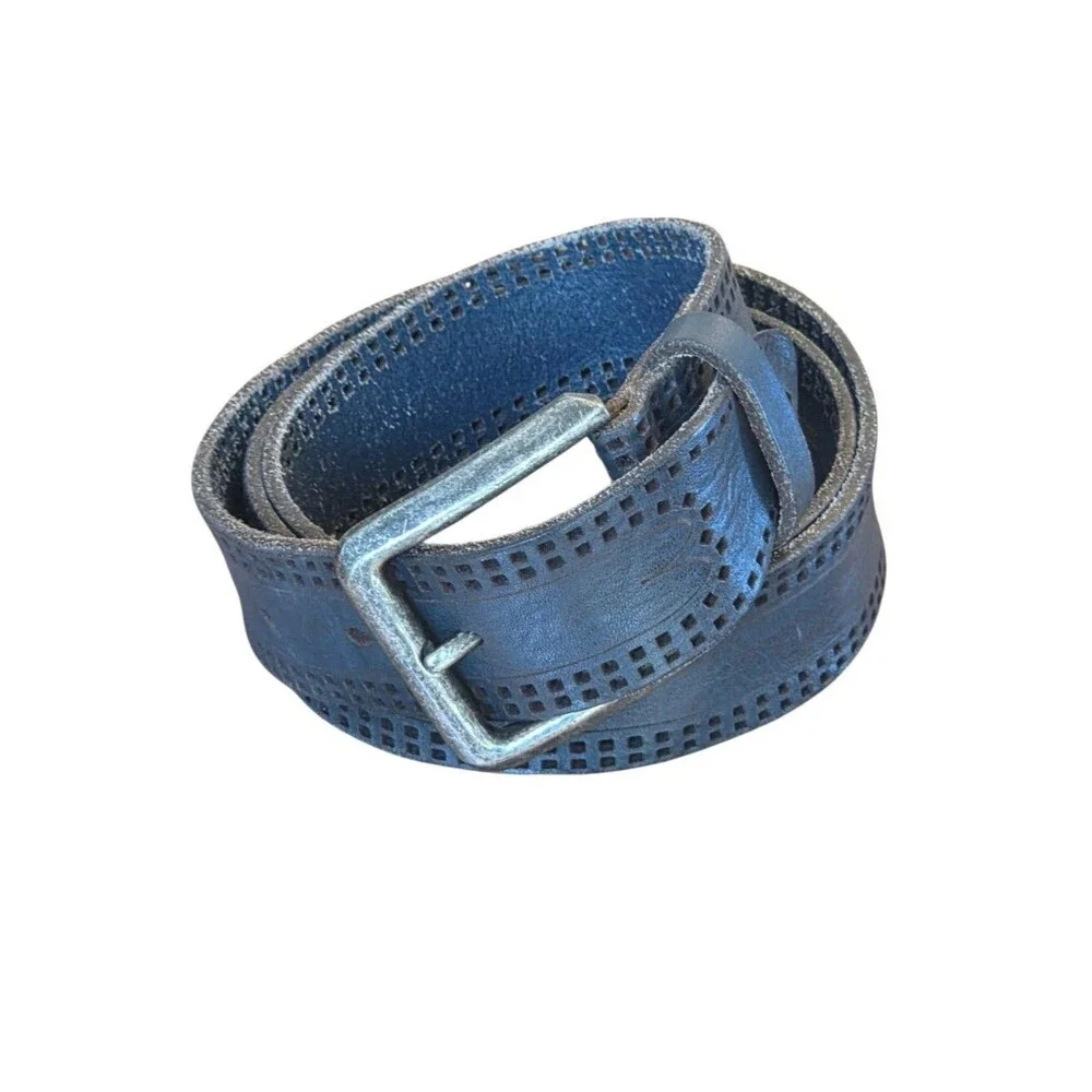 Johnston & Murphy Italian Leather Belt 38 Distressed Vintage